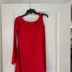 Elegant Red One-Shoulder Dress